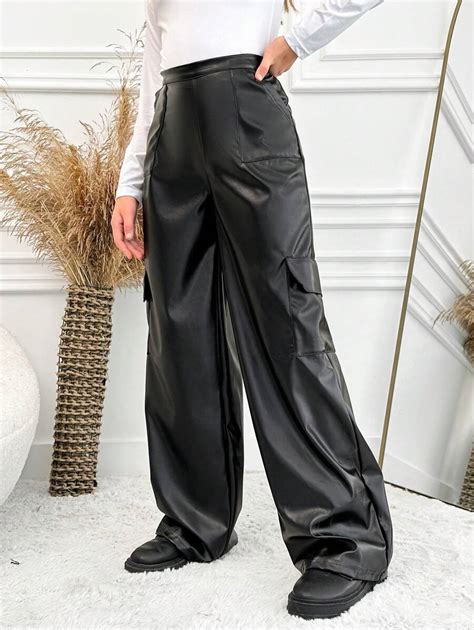 RueChic Chica adolescente Pantalones cargo con bolsillo lateral con ...