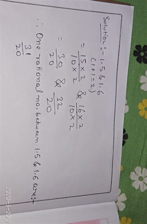 Find a rational number between 1.5 &1.6 - Brainly.in