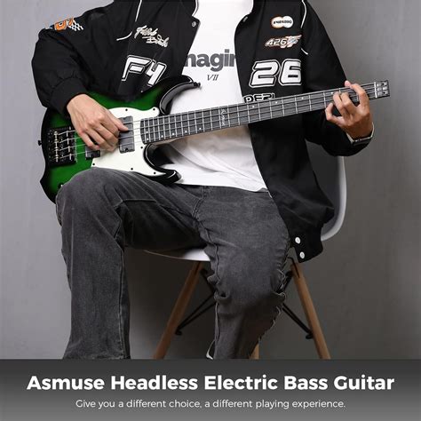 Buy Asmuse Headless Electric Bass Guitar, Full Size Electric Bass ...