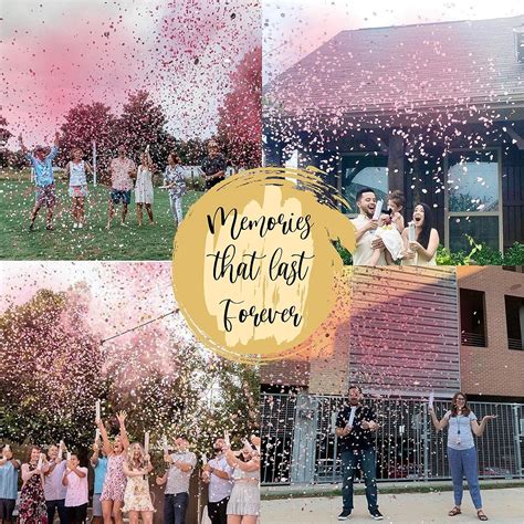 Buy Gender Reveal Confetti Powder Cannon - 4 Pink/Rose Gold Poppers ...