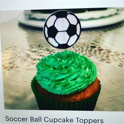 Soccer Cupcake Toppers available in my Etsy shop. https://www.etsy.com/listing/541551270/soccer ...