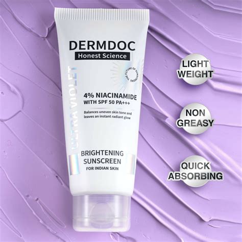 Buy Dermdoc 4% Niacinamide With Spf 50 Pa +++ Brightening Sunscreen ...