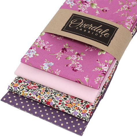 4 Fat Quarters Bundle - "Floral Scene - Pink" - Overdale Fabrics
