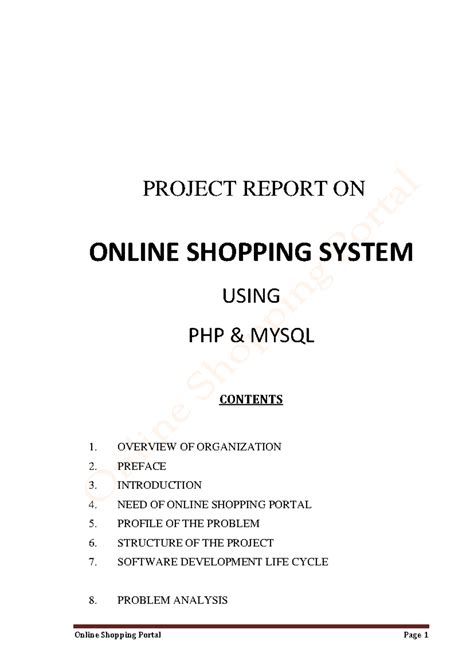 Project Report on Online Shopping System using PHP & MySQL - Studocu