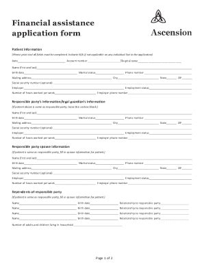 Financial Assistance Application Form - Blank Fillable Template | Fill ...