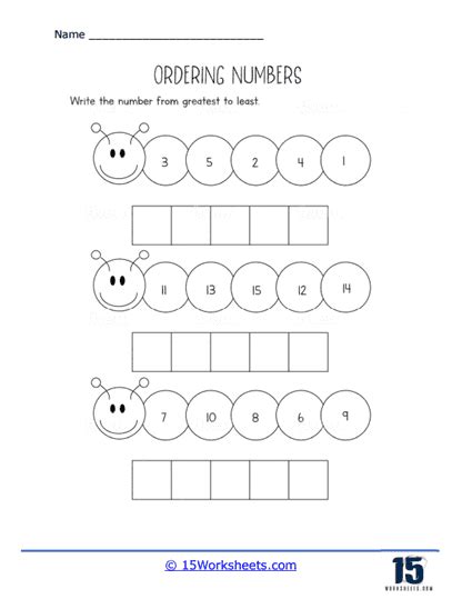 Image result for Ordering Whole Number Worksheet Printable