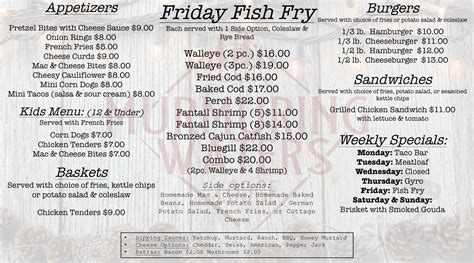 Menu for Patti's Murmuring Waters Lodge in St Germain, WI | Sirved