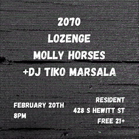 2070, Lozenge, Molly Horses & DJ Tiko Marsala, Resident DTLA, Los ...