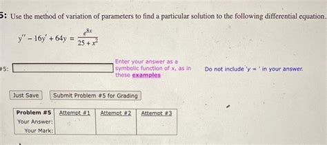 Image result for Variation of Parameters Particular Solution