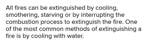 Which method is used for blanketing with foam to extinguish the fire ...