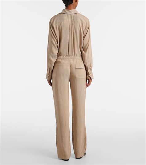 Striped pajama pants in beige - Victoria Beckham | Mytheresa
