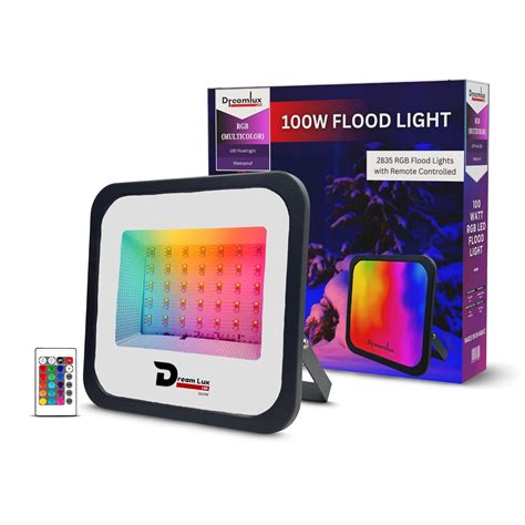 Dreamlux 100W RGB Flood Light Down Chock with Remote Control | Outdoor ...