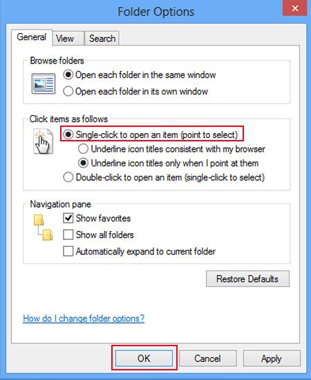 Image result for Disable Single Click Mouse Setting