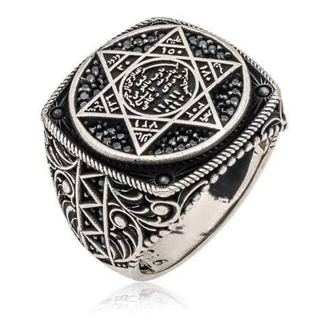 Roarsilver Seal of Solomon-Star of David Ring-Handmade Mens Ring-Aging ...