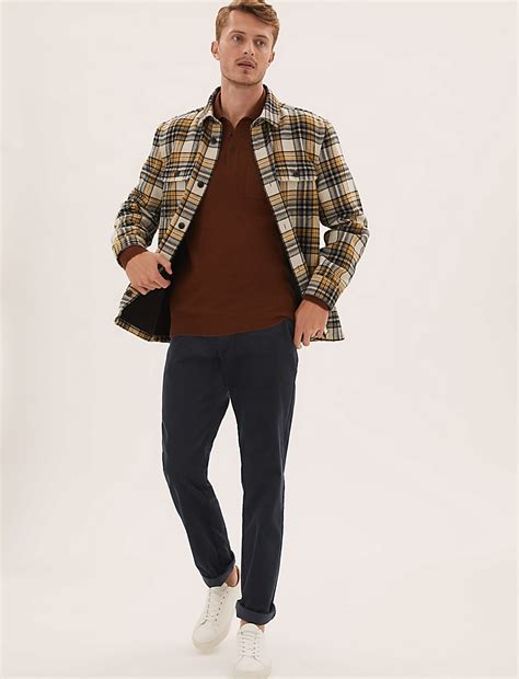 Buy Regular Fit Corduroy Stretch Trousers at Marks & Spencer