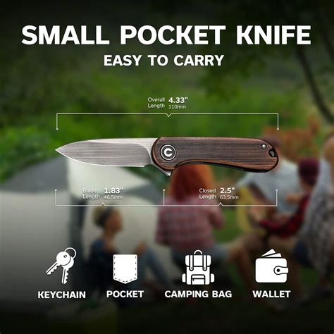 CIVIVI Mini Elementum Flipper Pocket Knife Small folding Knife with 1. ...