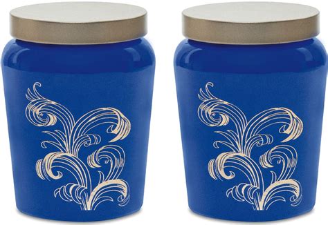 Yera Diana Jars, Metallic lid-golden foil printed-storage jar, 750ml ...