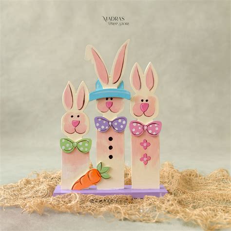 Set of 3 Bunnies on a Stand | Madras Prop Store
