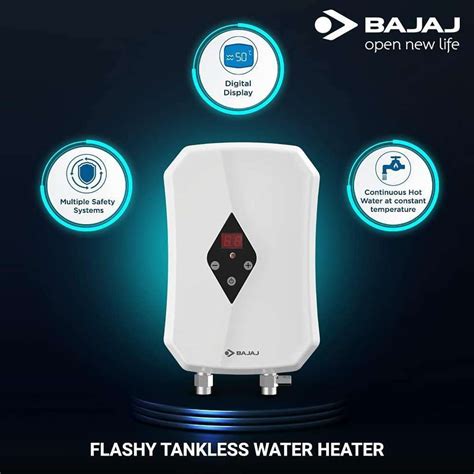 BAJAJ Flashy 3KW Tankless Tankless Instant Water Geyser Price in India ...