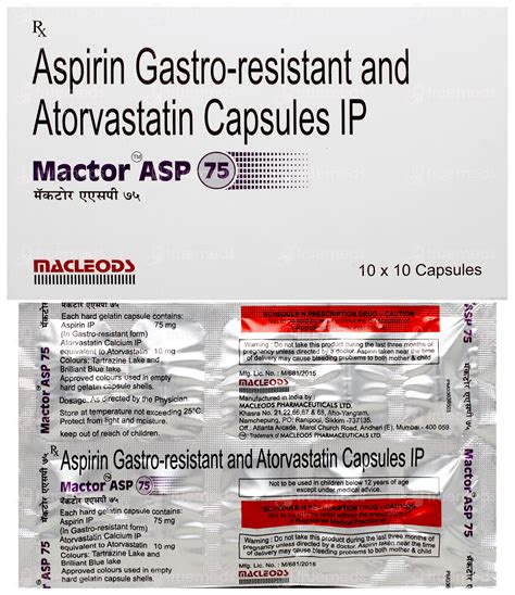 Mactor Asp 10/75 MG | Order Mactor Asp 10/75 MG Capsule Online at Truemeds