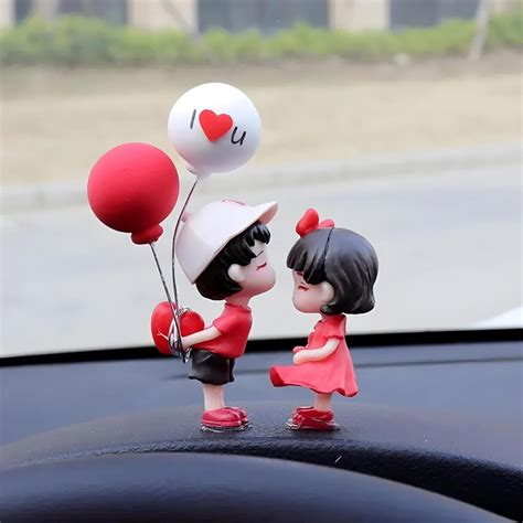 SARTE Car Dashboard Toys – Adorable Couple Figurine with 1 Boy and 1 ...