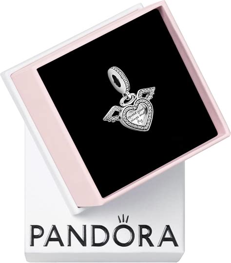Amazon.com: PANDORA Hearts & Angel Wings Dangle Charm - Compatible ...
