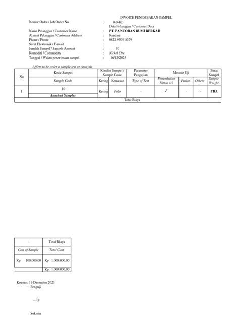 Sample Lab Test Invoice 的图像结果