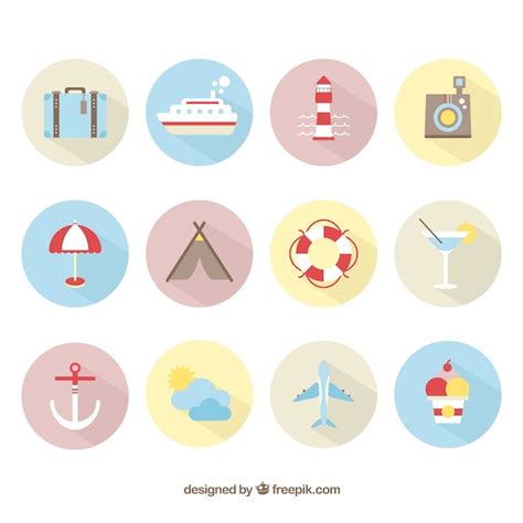 Zomervakantie pictogrammen | Gratis Vector