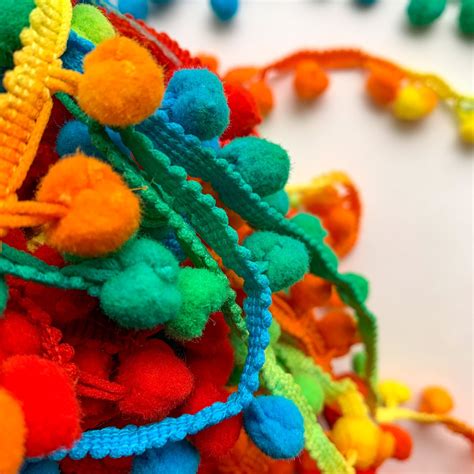 #1 Pom Pom Lace Multicolor 2 mtr | Pom pom Size : approx 10mm – Adriti ...