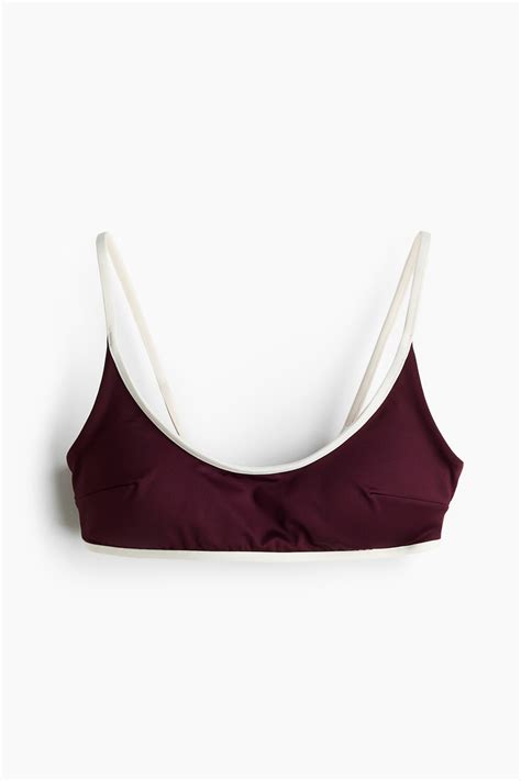 Padded bikini top - Burgundy - Ladies | H&M IN