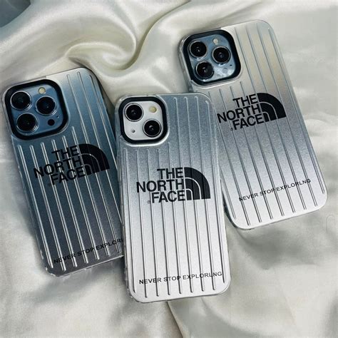 The grey color TNF branded plating case – Covers Emporium