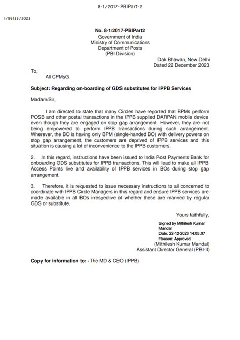 On boarding of GDS substitutes for IPPB Services