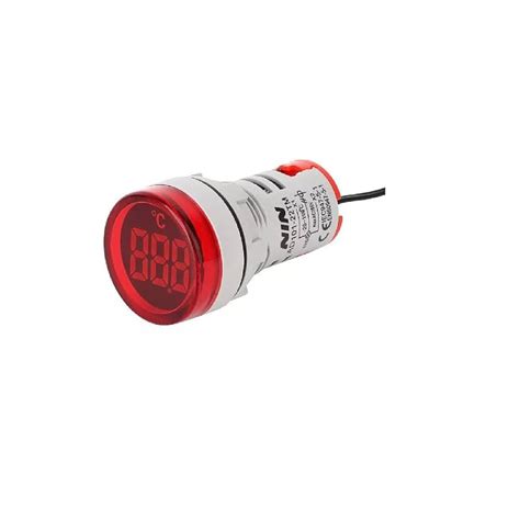 22mm Red Digital Temperature Indicator Light -20~199℃