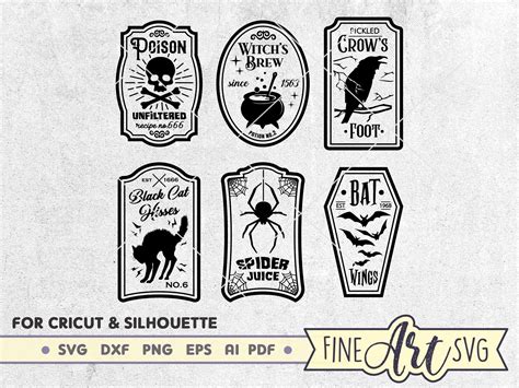 Halloween Potion Labels SVG Bundle: Witches Brew, Apothecary (cut File ...