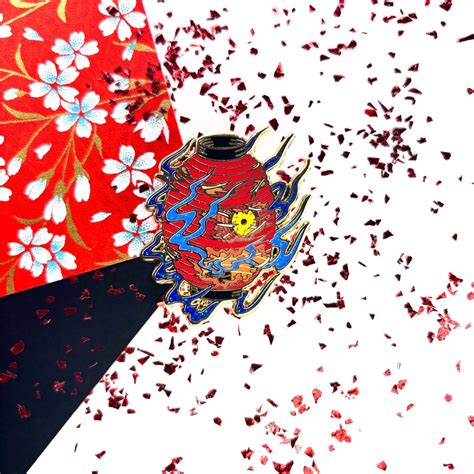 Chochin Lantern Yokai Pin • Japanese Folklore Monster Creature • RED ...
