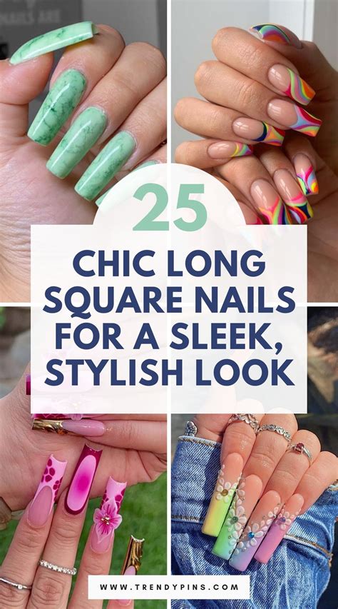 25 Stunning Long Square Nail Design Ideas for a Touch of Modern Elegance