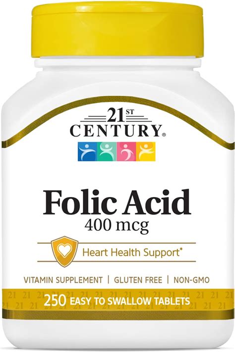 Amazon.com: Nature Made Folic Acid 400 mcg (665 mcg DFE), Dietary Supplement for Nervous System ...