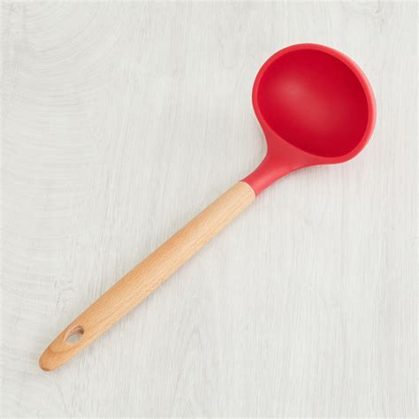 Buy Rosemary Solid Silicone Ladle With Wooden Handle - Silicone - Ladle ...