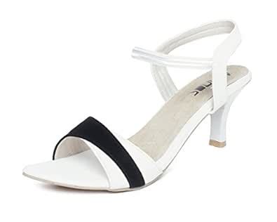 Buy Vendoz Women Stylish White Heels - 41 EU at Amazon.in