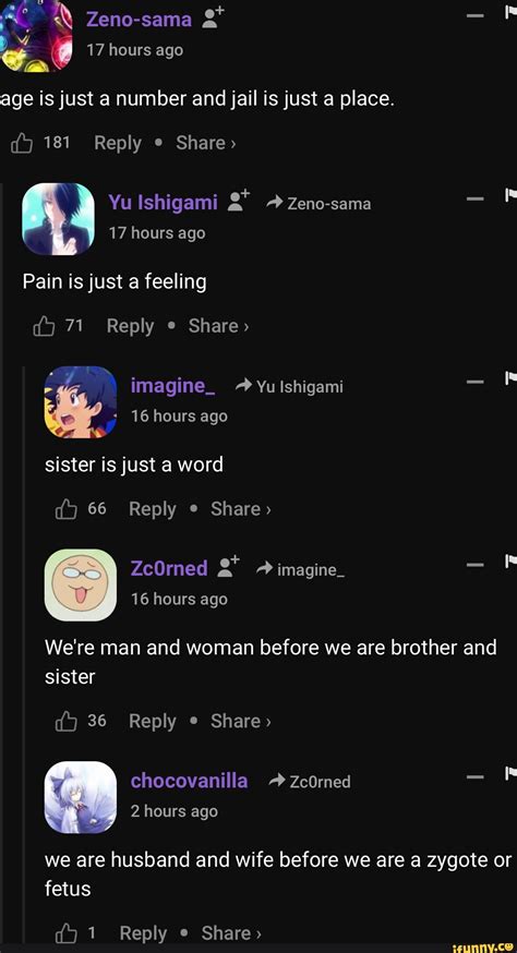 Zeno-sama = 17 hours ago age is just a number and jail is just a place ...