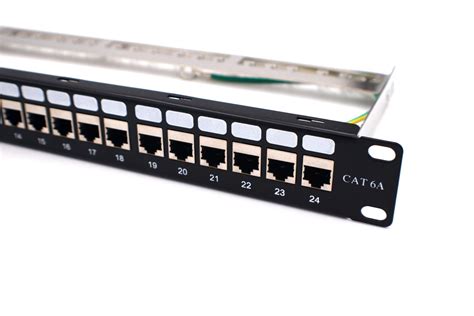 ETS 24-Port CAT6A FTP Shielded 1U Patch Panel 19-Inch Loaded w/Tool ...