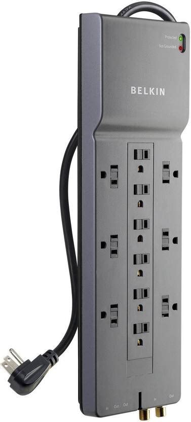 BELKIN 12-Outlet Power Strip Surge Protector 1 Socket Extension Boards ...