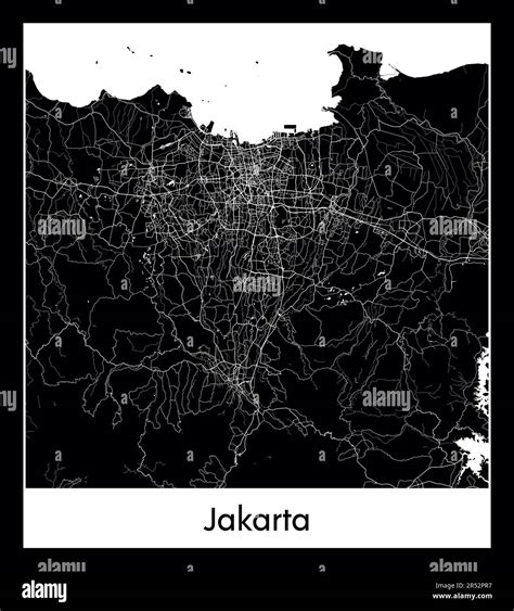 Minimal city map of Jakarta (Indonesia AMinimal city map of Jakarta (Indonesia Asia)sia Stock ...