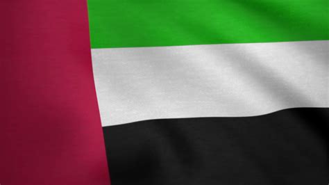 UAE Flag of Dubai, Abu Dhabi and the United Arab Emirates. UAE Close up waving flag. Seamless ...