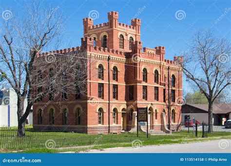 An Historic Texas Jail Construced of Red Brick with a Tower Editorial Stock Photo - Image of ...