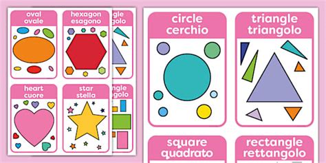 Let's Name the Shapes! Bilingual Italian/English Flashcards