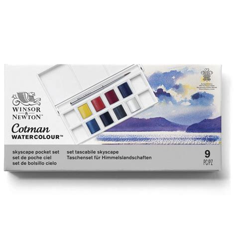 Winsor & Newton Cotman Skyscape Pocket Set 8 Half Pans Brush – Artstation