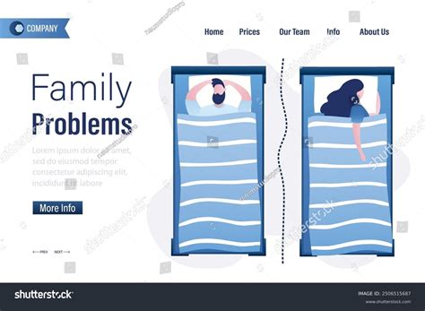 Husband Wife Sleep Separate Beds Family Stock Vector (Royalty Free ...