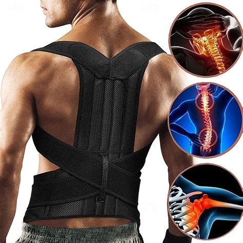 Adjustable Posture Corrector Back Support Shoulder Back Brace Posture ...