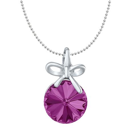 Mahi Fushia Purple Bow Pendant for Women and Girls PS1194080RFus ...